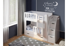 Двухъярусная кровать Сказка с лестницей-комодом