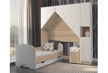 Мебель Нордик: кровать, надкроватный мост и пенал