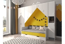 Кровать Нордик с желтыми вставками