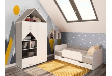 Комплект детской мебели со стеллажом и кроватью Нордик