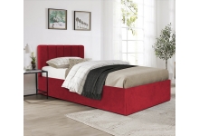 Кровать с мягким изголовьем Соренто - малиновый цвет обивки