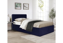 Темно-синий цвет обивки мягкой кровати Соренто