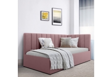Мягкая кровать с подъёмным механизмом и ящиком Виво, цвет пудрово розовый