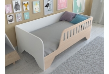 Детская кровать Астра 13 корпус белый, фасад дуб молочный