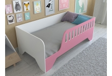 Кровать для девочек Астра 13 корпус белый, фасад розовый