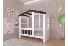 Кровать Домик Астра для детей в цвете белый + венге без ящика