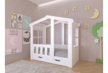 Детская кровать Домик Астра в белом цвете