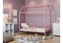 Кровать-домик Риччи для девочек в розовом цвете