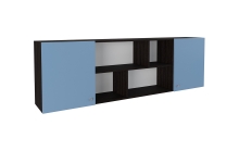 Полка надкроватная корпус венге / фасад голубой