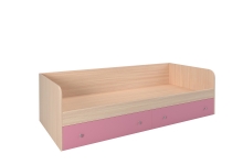 Кровать для девочек Астра, корпус дуб молочный / фасад розовый