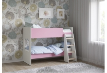 Двухъярусная кровать Легенда К501.5 - цвет белый с розовым