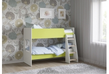 Кровать для двоих детей Легенда К501.5 в цвете Лайм + белый