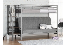 Детская двухъярусная кровать с диваном Мадлен 3 Серый/Серый/Ясень Шимо темный