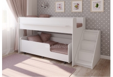 Кровать для двоих детей Легенда 23.4 в белом цвете