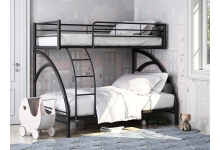 Двухъярусная металлическая кровать Виньола 2 Черная