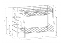 Схема с размерами кровати Толедо 1