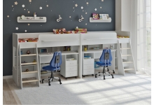 Мебель белая Легенда 26.4 с рабочими зонами для двоих детей