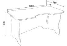 Схема с размерами стола, ширина 100 см.