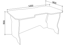 Схема с размерами стола, ширина 120 см.