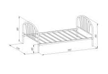 Кровать полутороспальная Эвора 120 Схема с размерами