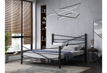 Металлическая двуспальная кровать в стиле лофт Ника