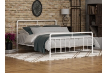 Двуспальная кровать в стиле лофт Авила Белая