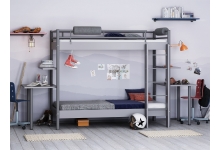 Детская комната с двухъярусной кроватью Хельга фасад Серый