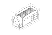 Кровать чердак Дюймовочка 4 схема с размерами