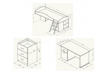 Кровать чердак со столом Дюймовочка 5.3 Схема с размерами