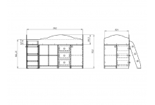 Кровать чердак Дюймовочка 5.4 Схема с размерами