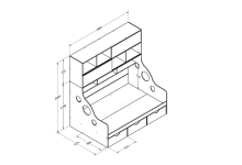 Кровать с антресолью Дельта 21.02 Схема с размерами