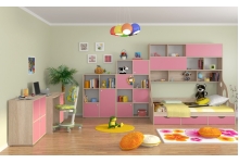 Детская комната Дельта №11 Сонома/Розовый