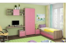 Детская комната Дельта №15 Сонома/Розовый