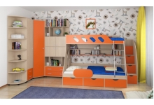 Детская комната Дельта №20 Дуб молочный/Оранжевый