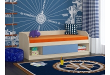Кровать Соня 4 Дуб Молочный/Голубой