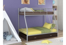 Двухъярусная кровать Гранада 2 с ящиком Серый/Венге