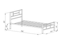 Полутороспальная кровать Кадис схема с размерами