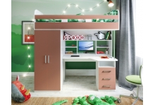 Кровать-чердак для детей Аракс, цвет: винтерберг / амарант