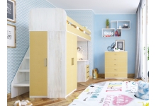 Детская кровать чердак Аракс, цвет: винтерберг / зирра