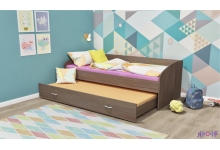 Детская выкатная двухъярусная кровать, в цвете ботего темный