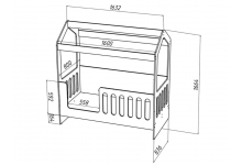 Схема с размерами детской кровати Сказка ДС-1 (спальное место 160х80см)
