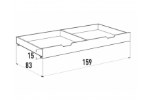 Схема с размерами выкатного ящика для кровати Сказка ДС-2