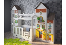 Детская кровать Домик Сказка + мебель Волшебный городок.